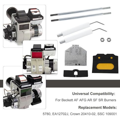 Replacement 51304 Burner Igniter/Transformer Gasket Kit & 5780 Electrode Insulator Assembly & T501 Multipurpose Gage Fits for Beckett Burner AF AFG AR SF SR，with Blast Tube up to 9" in Kuwait