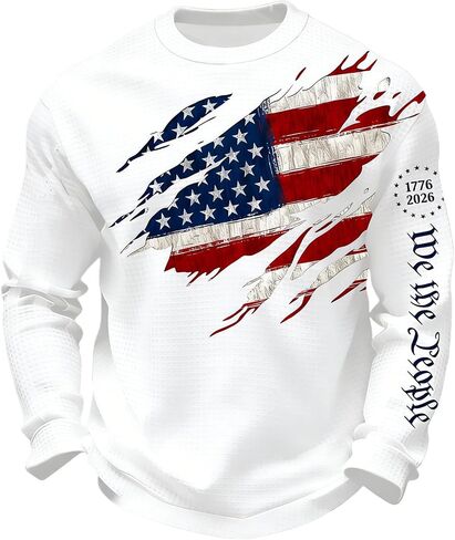 250 Anniversary USA Shirt Crewneck Pullover Sweatshirts Men's Tshirts Long Sleeve America Shirts 250Th Sweatshirt in Kuwait