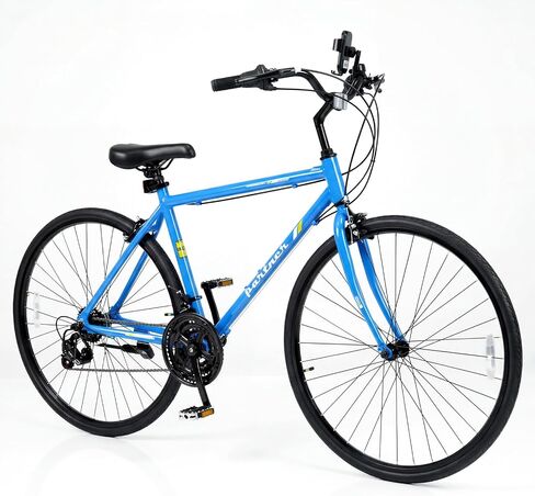 Goplus Hybrid Bike, 18-Speed 700C Urban Commuter Bicycle, Shimano Drivetrain, Lightweight Aluminum Frame, Dual Caliper Brakes, Phone Holder, 85% Pre-Assembled City Bicycle for Men Women Adult in Kuwait