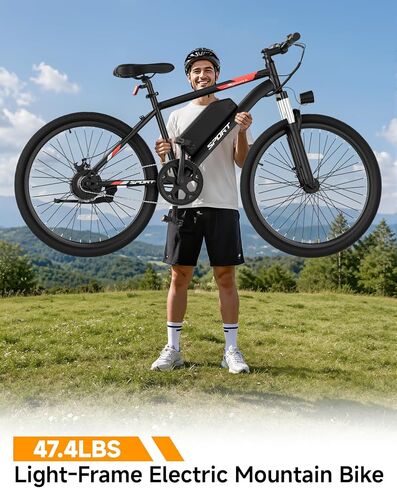 NAVIC Electric Bike for Adults, 350W Brushless Motor 26 Inch Ebike, 48V 5.2Ah Removable Battery Power for 16 Miles Range, 20 MPH Top Speed, 3 Riding Modes Front Suspension Commuter E Bicycle in Kuwait