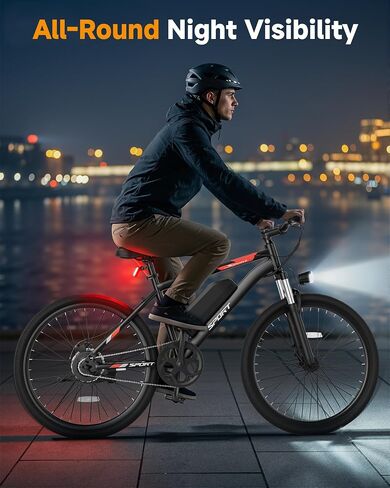 NAVIC Electric Bike for Adults, 350W Brushless Motor 26 Inch Ebike, 48V 5.2Ah Removable Battery Power for 16 Miles Range, 20 MPH Top Speed, 3 Riding Modes Front Suspension Commuter E Bicycle in Kuwait