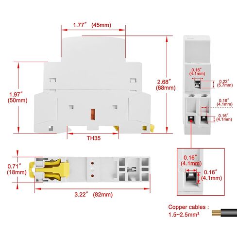 Heschen Modular Household AC Contactor HSR1-25/02 25A AC/DC 110V Coil 2 Pole 2NC Two Normally Closed 35mm DIN Rail Mount for Circuit Control in Kuwait