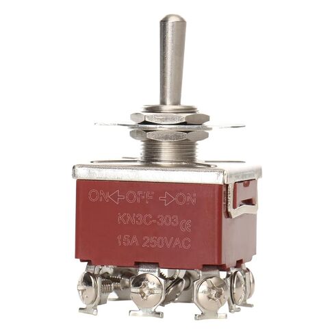 Baomain Toggle Switch with Waterproof Cap 3PDT ON-Off-ON 3 Positions 9 Pin 15A 250VAC Latching KN3C-303C in Saudi Arabia