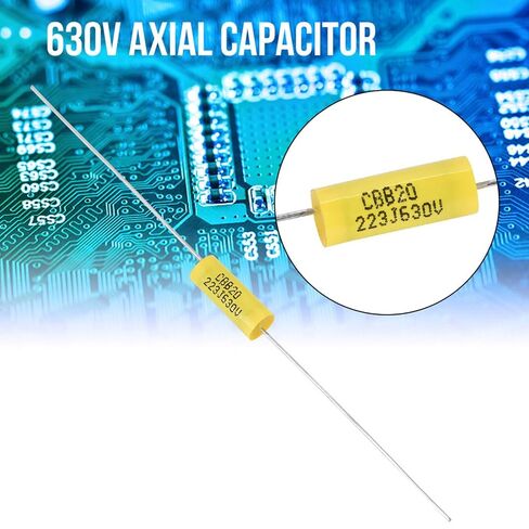 20 Pack Electrolytic Capacitors Industrial Electrical Capacitors Axial Polyester Filmcapacitor Kit with Longleads 0.022uF 630V for Radio Amplifier in Kuwait