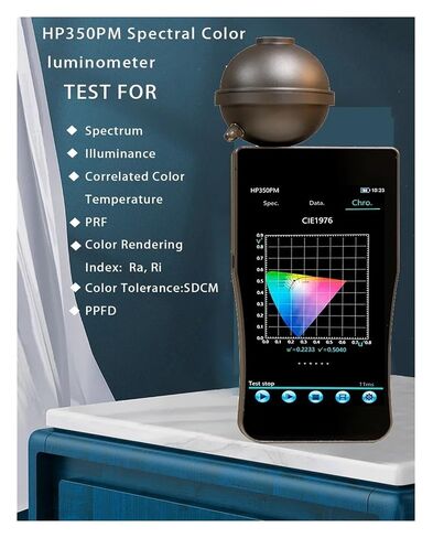 مقياس الطيف عالي الدقة HP350P مع شاشة تعمل باللمس، مقياس الإضاءة الطيفية للمصنع، محلل الضوء PPFD PAR، حساسية عالية، خطأ منخفض in Kuwait