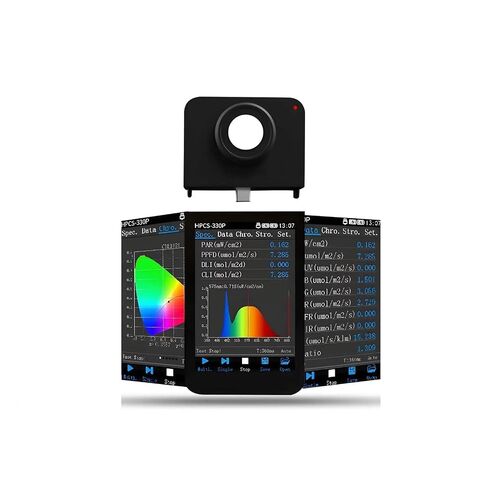 Handheld Spectral Illuminance Meter with Wavelength 350-800nm HPCS-330P Light Spectrometer PPFD PAR Meter with 3.5inch LCD Screen High Sensitivity, Low Error in Kuwait