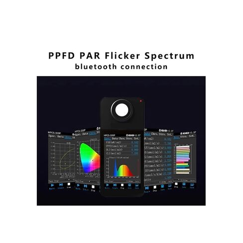 Handheld Spectral Illuminance Meter with Wavelength 350-800nm HPCS-330P Light Spectrometer PPFD PAR Meter with 3.5inch LCD Screen High Sensitivity, Low Error in Kuwait