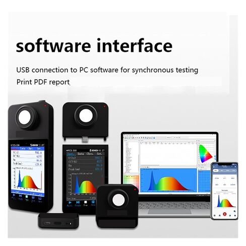 Handheld Spectral Illuminance Meter with Wavelength 350-800nm HPCS-330P Light Spectrometer PPFD PAR Meter with 3.5inch LCD Screen High Sensitivity, Low Error in Kuwait