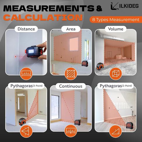 4-in-1 Digital Laser Tape Measure - Multitool Pen, 196ft Laser Measuring Tool, 16ft Measuring Tape, Crosshair Line Laser Level, Area/Volume/Pythagorean, Woodworking Tools, DIY, Ft/Ft+in/in/M Unit, edc in Saudi Arabia