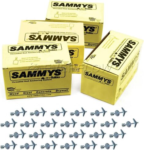 Everflow Sammys 8064925-100 SST 30 3/8 بوصة تصميم مرساة قضيب ملولب عموديًا للجدران الجافة أو الخرسانة سابقة الإجهاد، والفولاذ، والزنك، ومقاومة التآكل، وطول المسمار 1/4 × 3 بوصة (عبوة من 100) in Kuwait