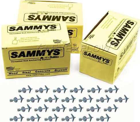Everflow Sammys 8064925-100 SST 30 3/8 بوصة تصميم مرساة قضيب ملولب عموديًا للجدران الجافة أو الخرسانة سابقة الإجهاد، والفولاذ، والزنك، ومقاومة التآكل، وطول المسمار 1/4 × 3 بوصة (عبوة من 100) in Kuwait