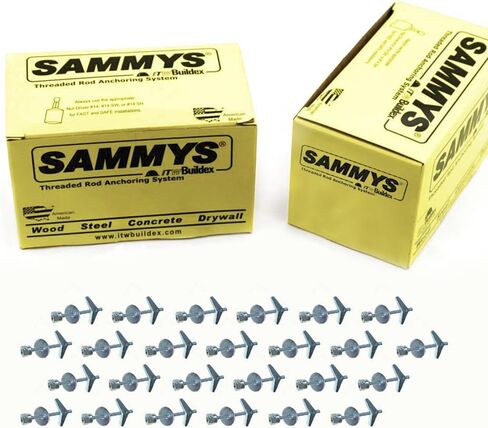Everflow Sammys 8064925-100 SST 30 3/8 بوصة تصميم مرساة قضيب ملولب عموديًا للجدران الجافة أو الخرسانة سابقة الإجهاد، والفولاذ، والزنك، ومقاومة التآكل، وطول المسمار 1/4 × 3 بوصة (عبوة من 100) in Kuwait