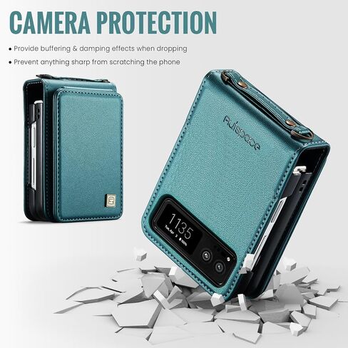ل Motorola Razr 2023 علبة مع حامل البطاقة [Crossbody & Hand Strap] Classic Retro Pu Leather Flip Cover Slot Slot Magnetic Cloture Women Men Flip Progresction for Moto Razr 2023 Red in Kuwait
