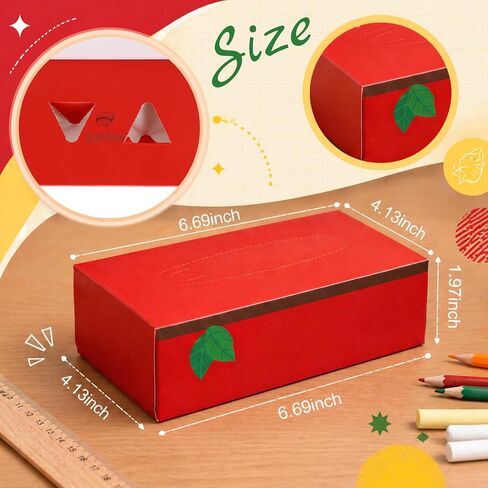 Eaasty 12 Packs Classroom Tissues with Boxes Bulk 3 Ply 80 Sheets Tissues for Back to School Teacher Tissue Boxes with Pencil Notebook Apple Ruler Crayon Composition Book Designs Classroom Supplies in Kuwait