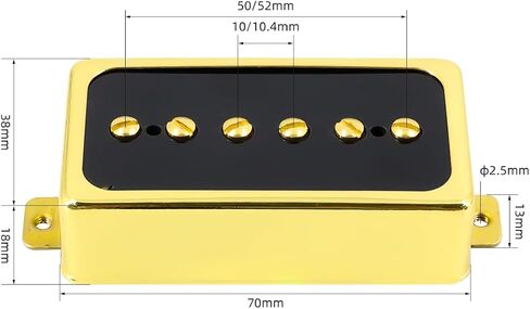 P90 High Output Pickup Set,Alnico V Single Coil Bridge & Neck Pickups for Les Paul P90 Style Humbucker Size Electric Guitar (Gold) in Kuwait