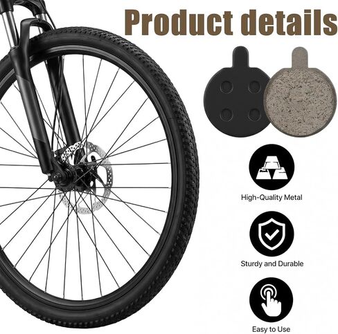 6 Pairs Bike Disc Brake Pads for Mountain Bicycles Electric Scooters Ebike Brake Pads Replacement, Low Noise Semi Metal Smooth Braking Force for Outdoor Camping in Kuwait
