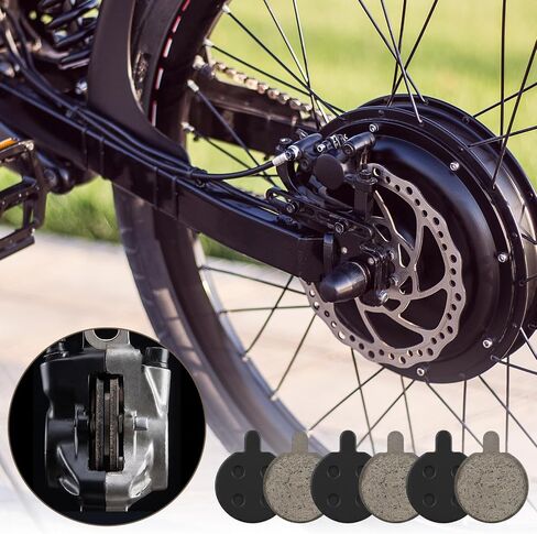 6 Pairs Bike Disc Brake Pads for Mountain Bicycles Electric Scooters Ebike Brake Pads Replacement, Low Noise Semi Metal Smooth Braking Force for Outdoor Camping in Kuwait