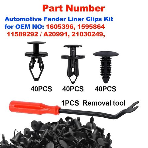 3 in 1 GM A20991 Automotive Fender Liner Clips Kit Accessories Fits 11589292 Bumper Fastener Rivet 21030249 Door Body Trim Panel 1605396/1595864 GMC Trucks Buick Plastic Push Pins, 121pcs with Tool in Kuwait