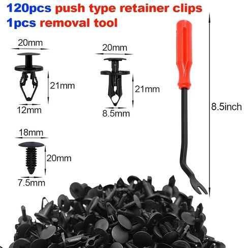 3 in 1 GM A20991 Automotive Fender Liner Clips Kit Accessories Fits 11589292 Bumper Fastener Rivet 21030249 Door Body Trim Panel 1605396/1595864 GMC Trucks Buick Plastic Push Pins, 121pcs with Tool in Kuwait