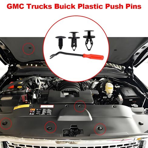 3 in 1 GM A20991 Automotive Fender Liner Clips Kit Accessories Fits 11589292 Bumper Fastener Rivet 21030249 Door Body Trim Panel 1605396/1595864 GMC Trucks Buick Plastic Push Pins, 121pcs with Tool in Kuwait