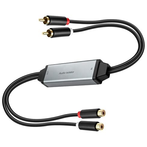MEIRIYFA RCA عازل ضوضاء بحلقة أرضية 2 قناة RCA مضخم صوت ستيريو فلتر الضوضاء مزيل الصوت ومخفض الصوت للسيارة، نظام ستيريو منزلي، صوت عالي الدقة، صوت in Kuwait