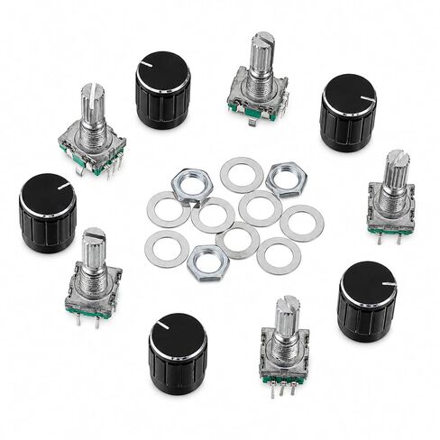 6 PCS Rotary Encoder 5 Pins Ec11 Rotary Encoder | Rotary encoder with push button 360 knob cap in Kuwait