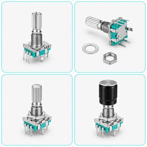 6 PCS Rotary Encoder 5 Pins Ec11 Rotary Encoder | Rotary encoder with push button 360 knob cap in Kuwait