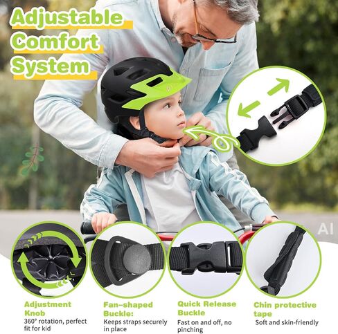 Kids Bike Helmet for Boys Girls Ages 5-14, CPSC Certified Multi-Sport Adjustable Lightweight Bicycle Helmet with Unique Graffiti Design for Cycling Skateboard Scooter Roller Skating in Kuwait