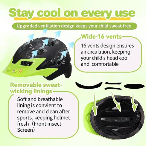 Kids Bike Helmet for Boys Girls Ages 5-14, CPSC Certified Multi-Sport Adjustable Lightweight Bicycle Helmet with Unique Graffiti Design for Cycling Skateboard Scooter Roller Skating in Kuwait