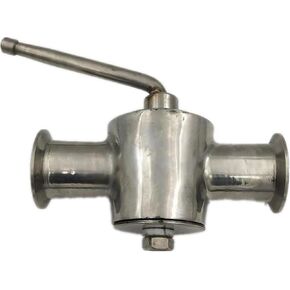 1-1/2" Clamp OD 50.5MM Plug Valve Stainless Steel 304 T Type Three Way in Saudi Arabia
