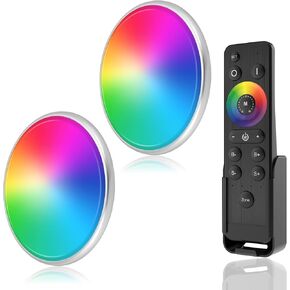 طقم مصابيح داخلية للقارب HUSUKU GT6-2، 4.5 بوصة RGB 1000LM LED أضواء بحرية بحرية، IP65 12V 10W ضوء قبة القارب المعدني، تجميع لاسلكي والتحكم في ضوء السقف للمزامنة التلقائية لجانب سطح اليخت in Kuwait