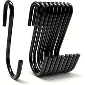 30 Pack 2.4 Inch Black S Hooks, Heavy Duty S Shaped Hanging Hooks for Kitchen Pots, Plants, Utensils, Closet & Outdoor Storage in Saudi Arabia