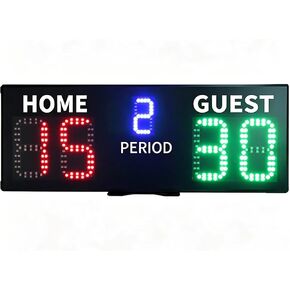 Electronic Scoreboard, Basketball Game Scoreboard, with Remote Control, Visibility Distance: 21m/Control Distance: 30m/Brightness: 3000cd/Display, Loudness: 90db, for Soccer Volleyball in Kuwait