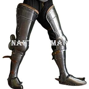 Nautical-Mart Medieval Knight Full Leg Armor Greaves Halloween Costume Silver in Kuwait