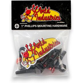 World Industries Skateboard Hardware 1" Phillips Black/Red in Saudi Arabia
