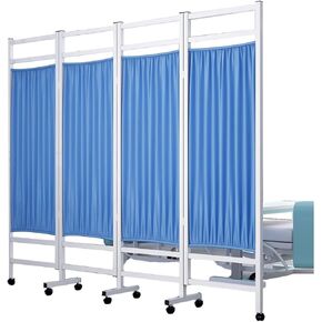Medical Privacy Screen, Foldable Room Divider with Wheels, Indoor Temporary Partition Wall, Metal Frame for Clinics and Hospitals in Kuwait