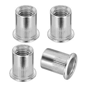 200 Pcs Rivet Nut M5x13, Knurled Flat Head Threaded Insert Rivet Nuts 304 Stainless Steel for - Automotive Machine Equipment Mounting Use, Silver in Saudi Arabia