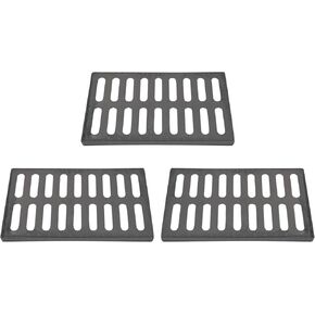 19.7" x 11.8" Cast Iron Drain Grat, 3Pcs Outdoor Sewer Drain Rectangle Frame Durable Heavy Duty Channel Grate for Concrete Floor in Kuwait