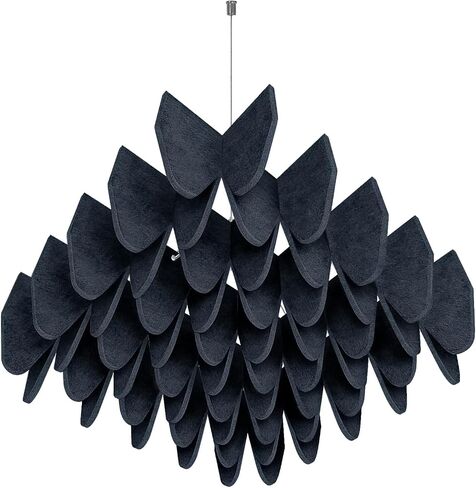 TroyStudio Acoustic Ceiling Tiles, 25.4"x25.4"x7.8" Dense Felt Hanging Drop Ceiling Panels with Egg-Shaped Waffle Design – Sound Absorbing Cloud for Office, Recording Studio, Restaurant in Kuwait