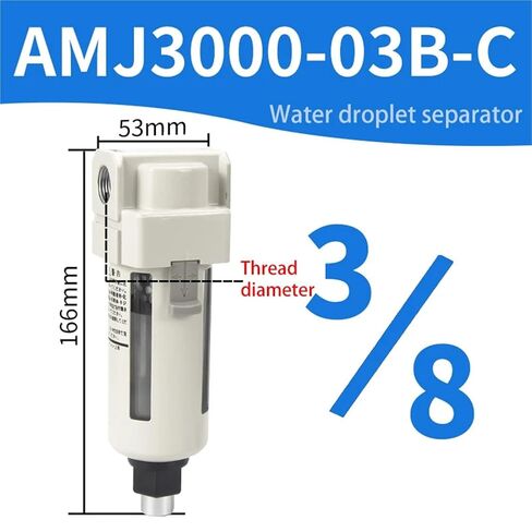 1PCS Type Vacuum Water Droplet Separator Vacuum Pipeline Filter Negative Pressure Filter Element AMJ AMJ3000-03B AMJ4000-04B-C | AMJ3000-03B-C in Kuwait