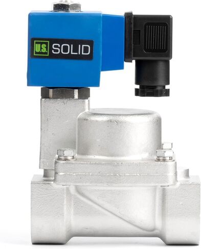 U.S. Solid 1/4" High Pressure Solenoid Valve - 12V DC Stainless Steel Normally Closed (N.C.) Electric Valve, 1-50 Bar (725 PSI), High Temp -22°F to 356°F, Viton Seal for Fuel, Oil & Air in Kuwait