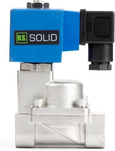 U.S. Solid 1/4" High Pressure Solenoid Valve - 12V DC Stainless Steel Normally Closed (N.C.) Electric Valve, 1-50 Bar (725 PSI), High Temp -22°F to 356°F, Viton Seal for Fuel, Oil & Air in Kuwait