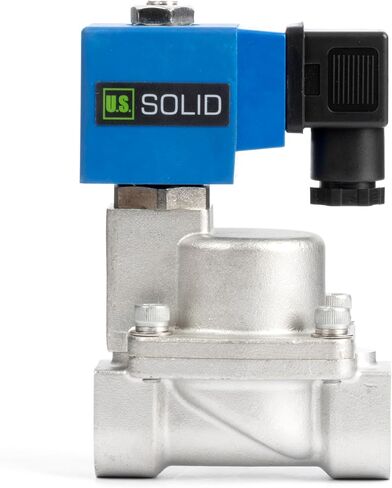 U.S. Solid 1/4" High Pressure Solenoid Valve - 12V DC Stainless Steel Normally Closed (N.C.) Electric Valve, 1-50 Bar (725 PSI), High Temp -22°F to 356°F, Viton Seal for Fuel, Oil & Air in Kuwait