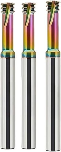 CNC Machine Solid Carbide cemented carbide Long Shank 100L Three Row Thread Milling Cutter M2 M3 M4 M5 M6 M8 M10 M12 M14(M12X1.75XD10X100L,For Steel) in Kuwait