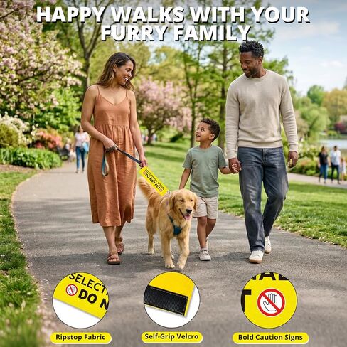 Blind Dog Ask Before Petting Pet Leash for Dogs, Funny Dog Leash Wrap for Pet Dog Lovers Owners Gift (Yellow) in Saudi Arabia
