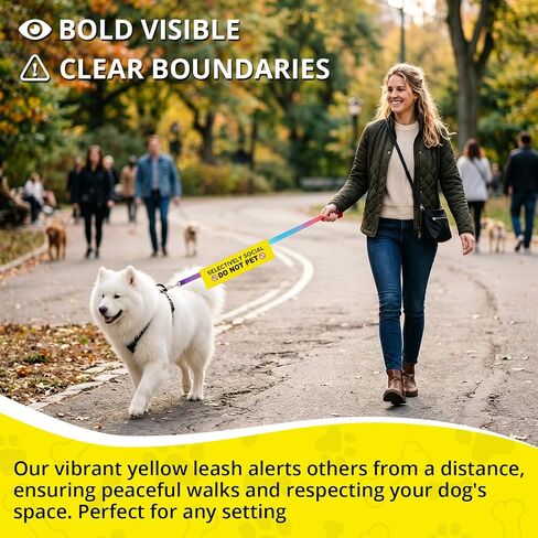 Blind Dog Ask Before Petting Pet Leash for Dogs, Funny Dog Leash Wrap for Pet Dog Lovers Owners Gift (Yellow) in Saudi Arabia