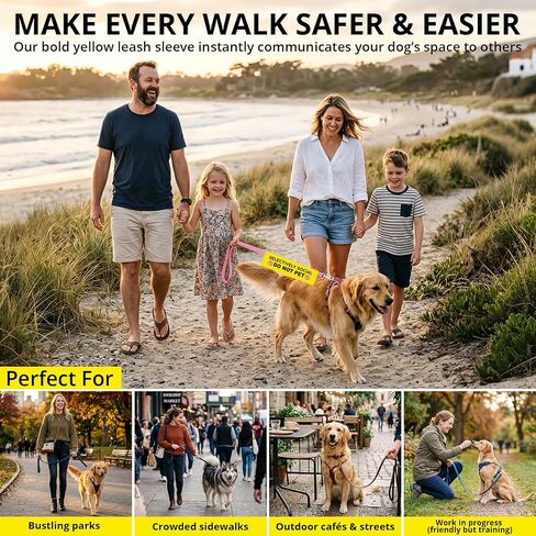 Blind Dog Ask Before Petting Pet Leash for Dogs, Funny Dog Leash Wrap for Pet Dog Lovers Owners Gift (Yellow) in Saudi Arabia
