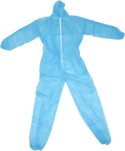 PRETYZOOM Disposable Protective Coveralls Hood Non-Woven Fabric Elastic Cuffs and Ankles Size L (Height 165-170cm) Breathable Safety Suit for Work and Lab Use in Kuwait