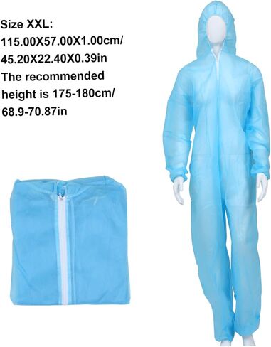 Alipis Protective Lightweight Non-woven Hooded Suit for Men Women for Paint Work High Air Permeability Height in Kuwait