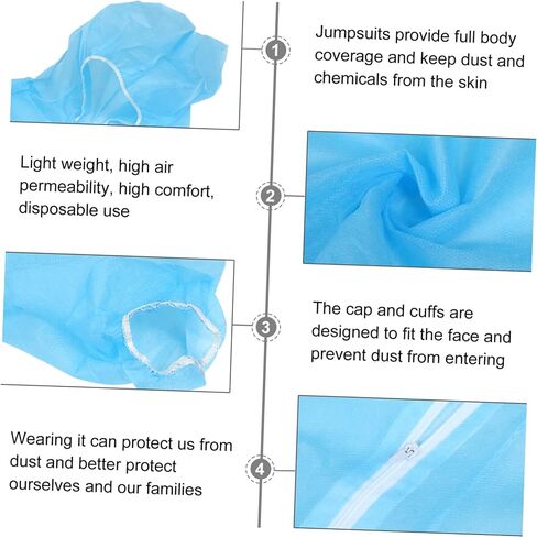 Alipis Protective Lightweight Non-woven Hooded Suit for Men Women for Paint Work High Air Permeability Height in Kuwait